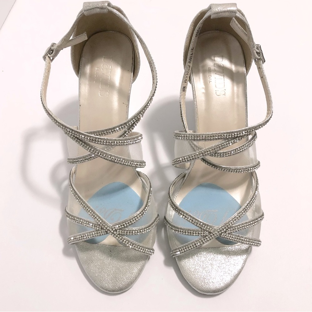 Silver Rhinestone Strappy Wedge Sandal - Women - Picture 10 of 15
